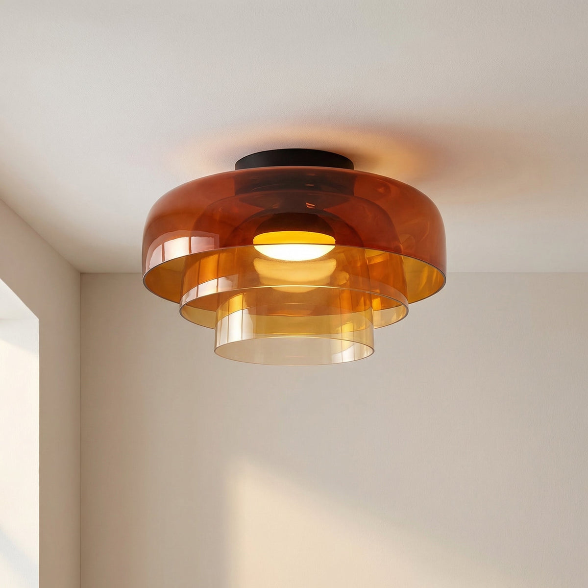 Modern Layered Glass Ceiling Light – Contemporary LED Lighting