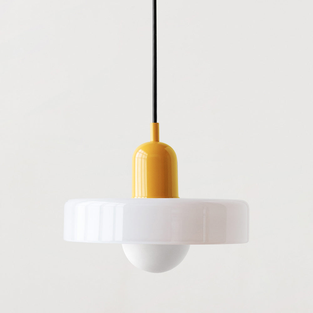 Bauhaus Colored Glass Pendant Light – Retro Modern Hanging Lighting