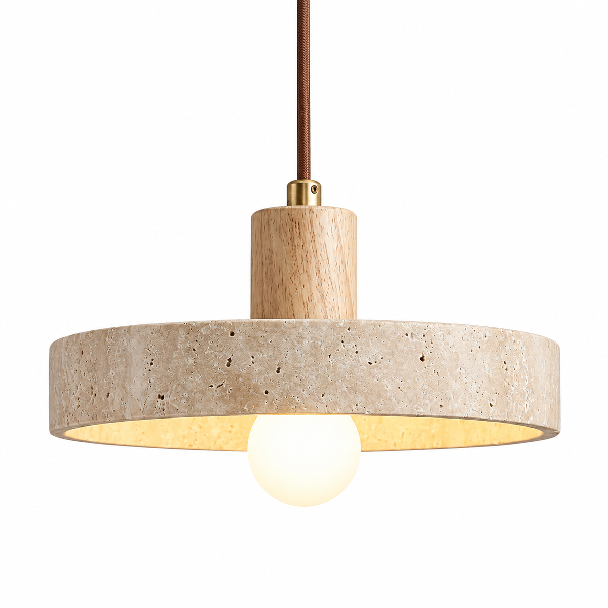 Travertine Stone Pendant Light – Modern Natural Hanging Lighting