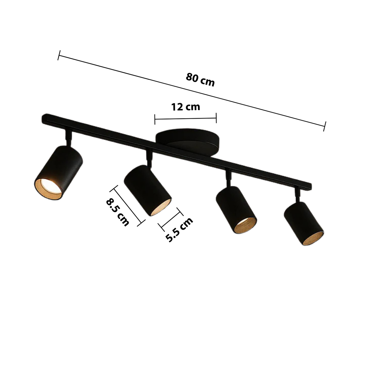 Modern 4-Head Ceiling Spotlight – Adjustable LED Track Lighting