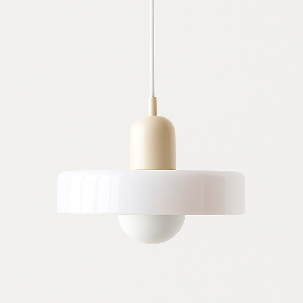 Bauhaus Colored Glass Pendant Light – Retro Modern Hanging Lighting