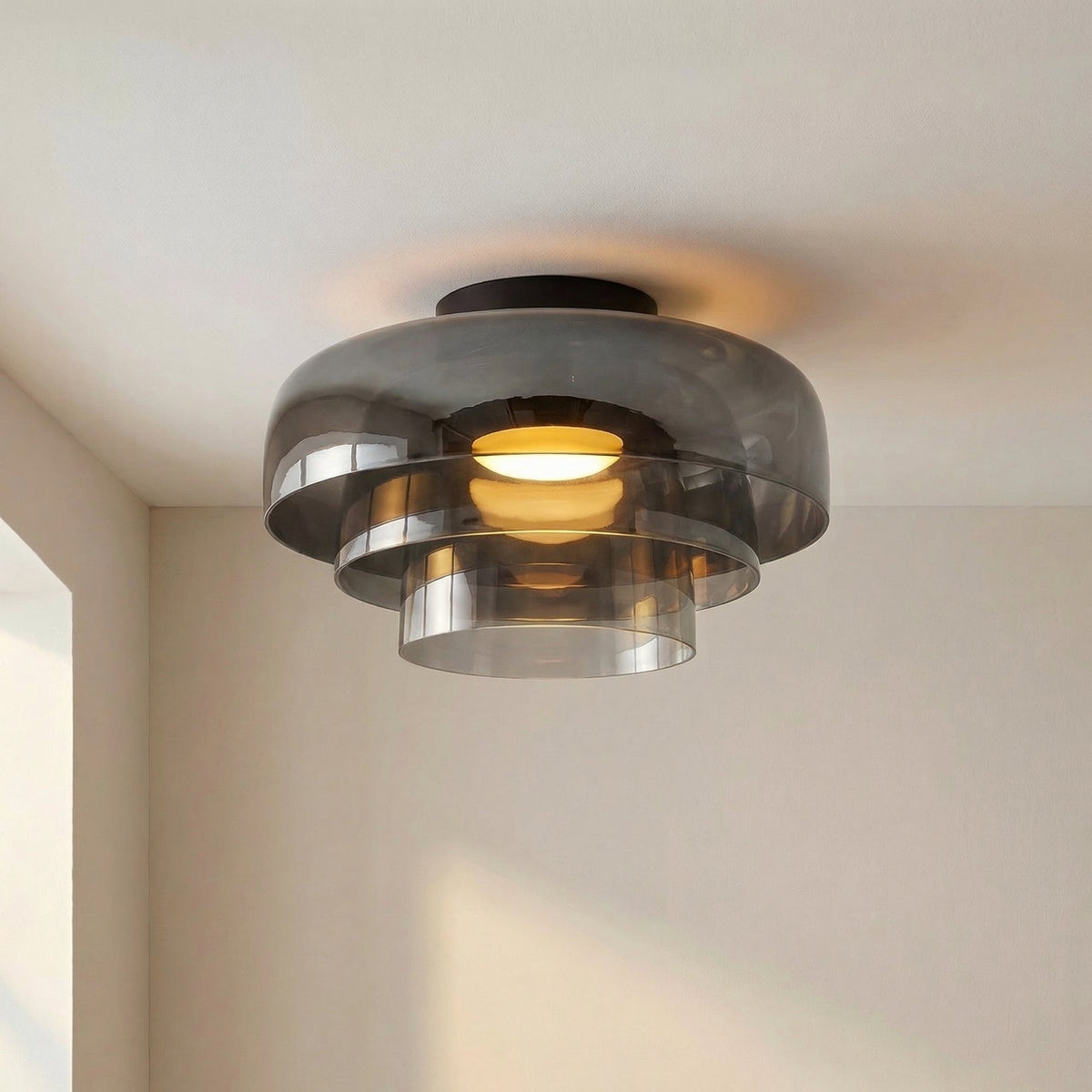 Modern Layered Glass Ceiling Light – Contemporary LED Lighting