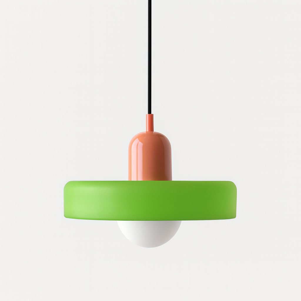 Bauhaus Colored Glass Pendant Light – Retro Modern Hanging Lighting
