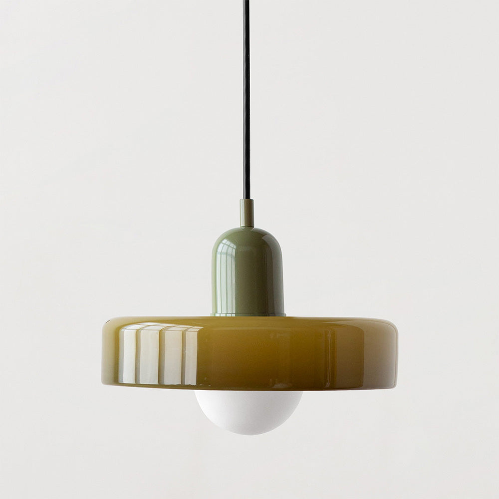 Bauhaus Colored Glass Pendant Light – Retro Modern Hanging Lighting