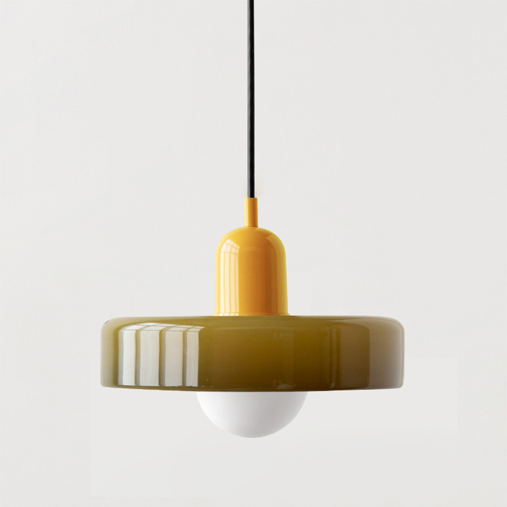 Bauhaus Colored Glass Pendant Light – Retro Modern Hanging Lighting