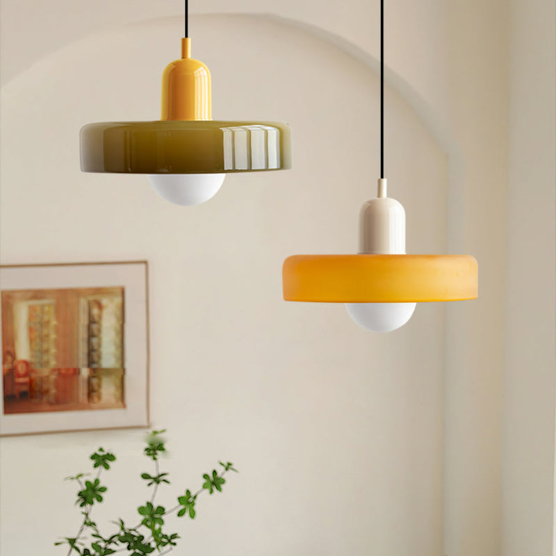 Bauhaus Colored Glass Pendant Light – Retro Modern Hanging Lighting