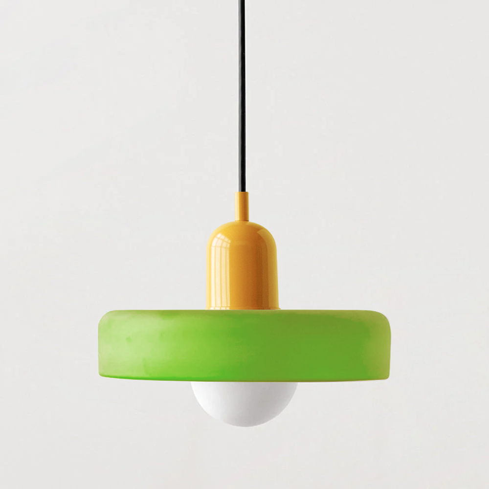 Bauhaus Colored Glass Pendant Light – Retro Modern Hanging Lighting