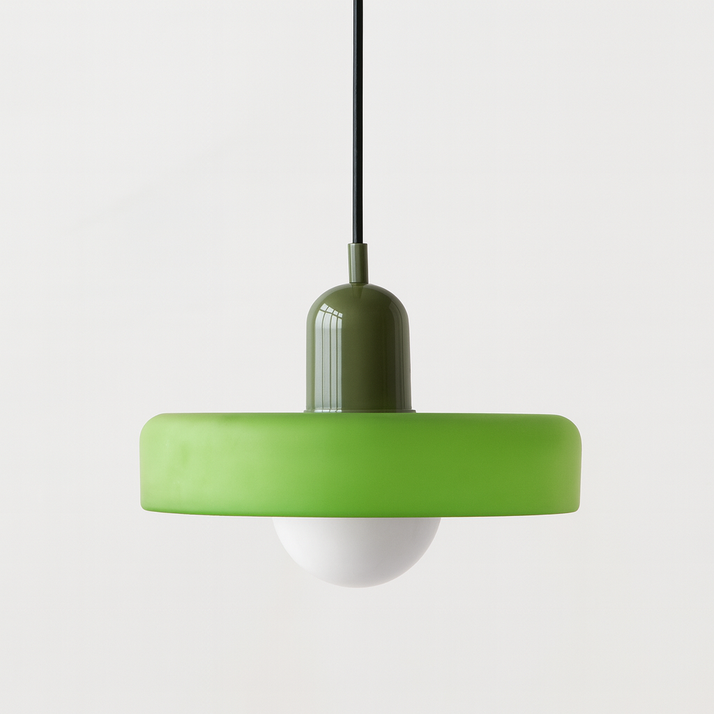 Bauhaus Colored Glass Pendant Light – Retro Modern Hanging Lighting