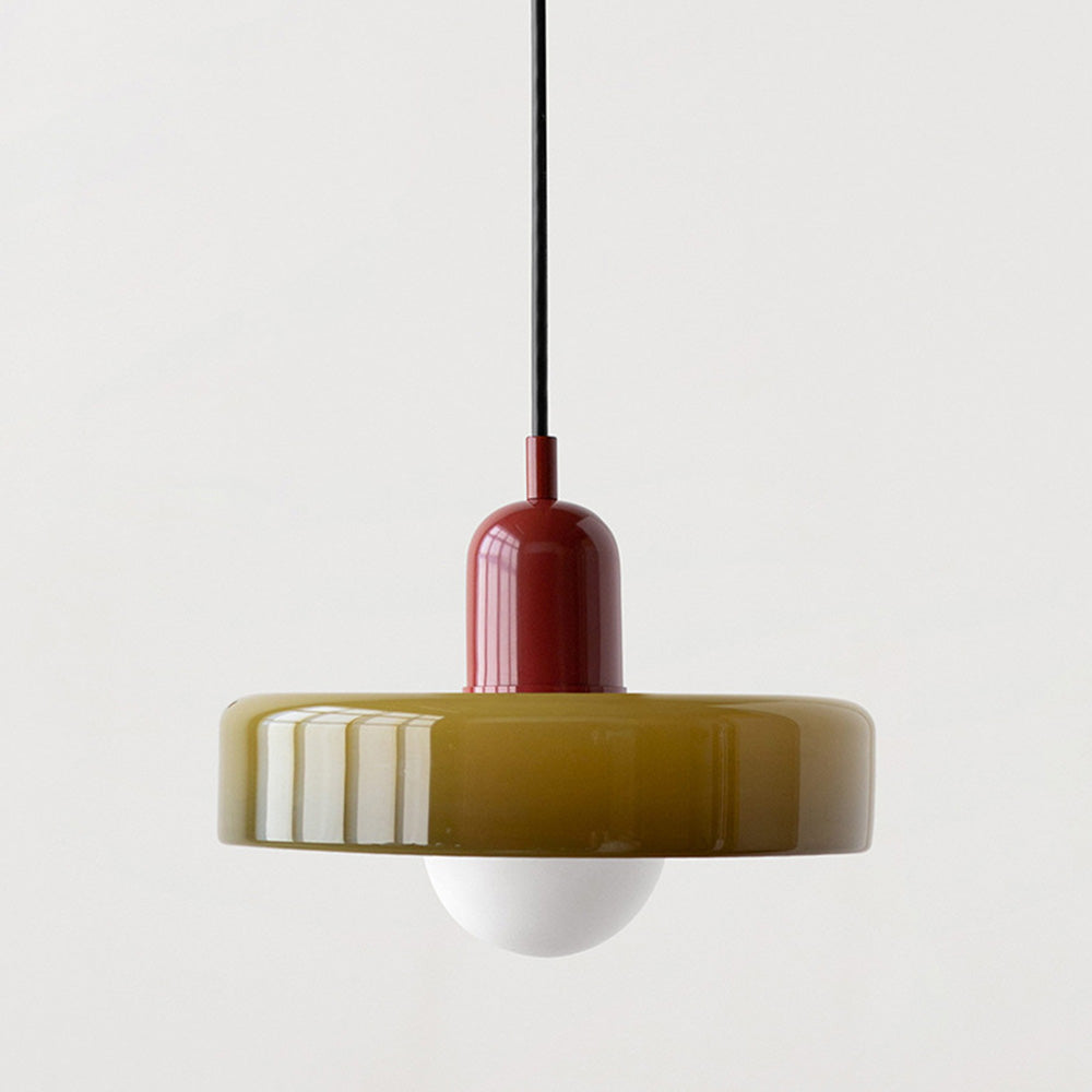 Bauhaus Colored Glass Pendant Light – Retro Modern Hanging Lighting