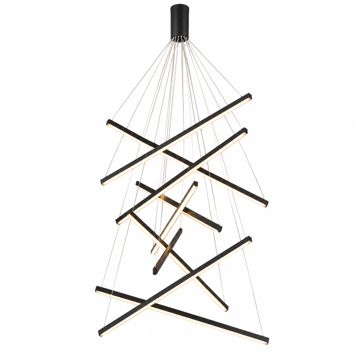 Geometric Multi-Bar LED Chandelier – Sculptural Hanging Lighting