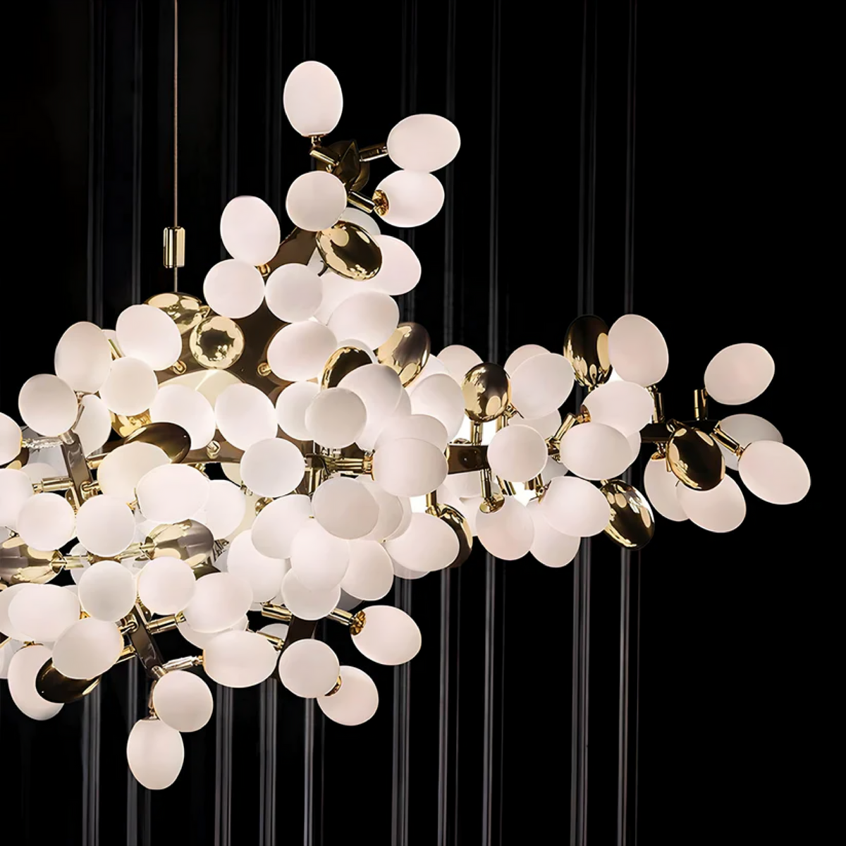 Branching Floral Chandelier – Sculptural Crystal LED Lighting