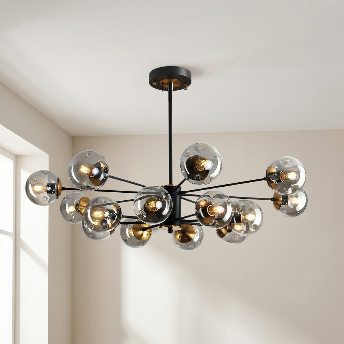 Ida Scandinavian Chandelier – Modern Glass Globe Lighting