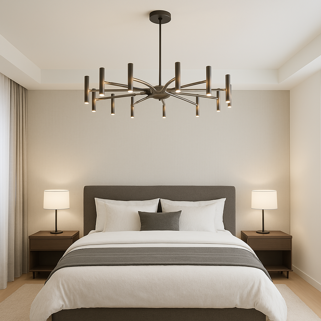 12-Head Contemporary Chandelier – Modern LED Ceiling Lighting