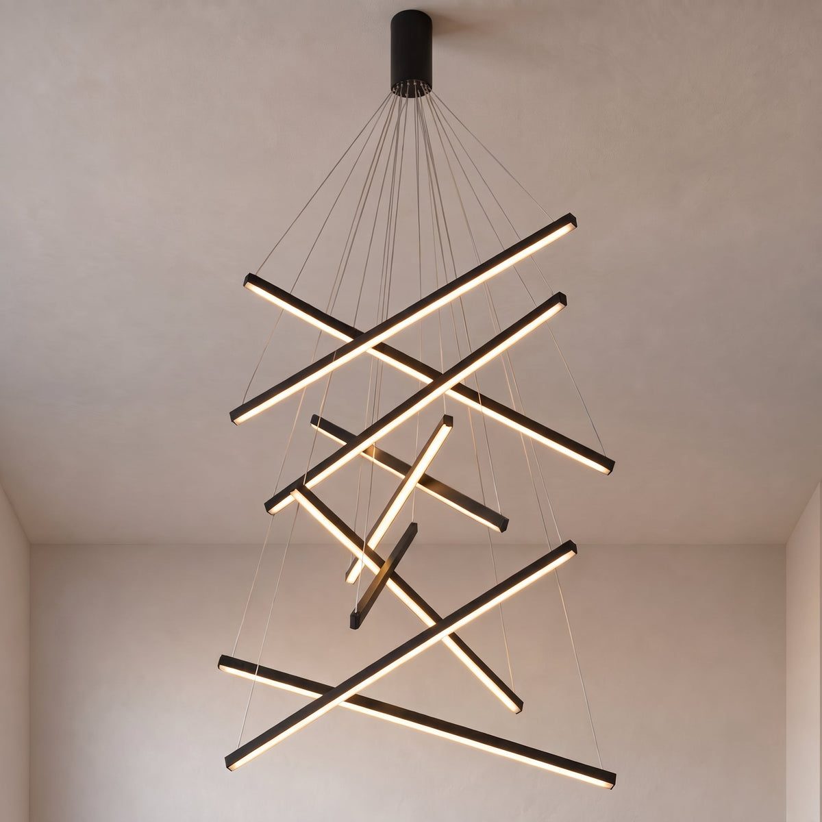 Geometric Multi-Bar LED Chandelier – Sculptural Hanging Lighting
