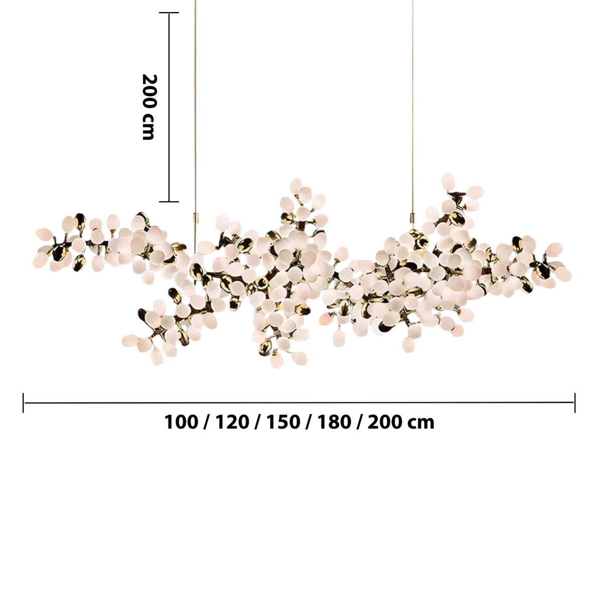 Branching Floral Chandelier – Sculptural Crystal LED Lighting