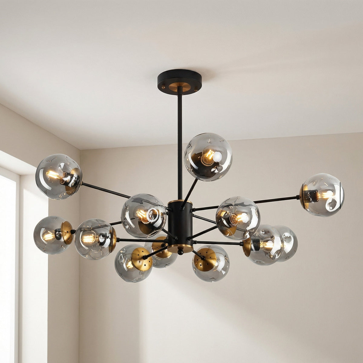 Ida Scandinavian Chandelier – Modern Glass Globe Lighting