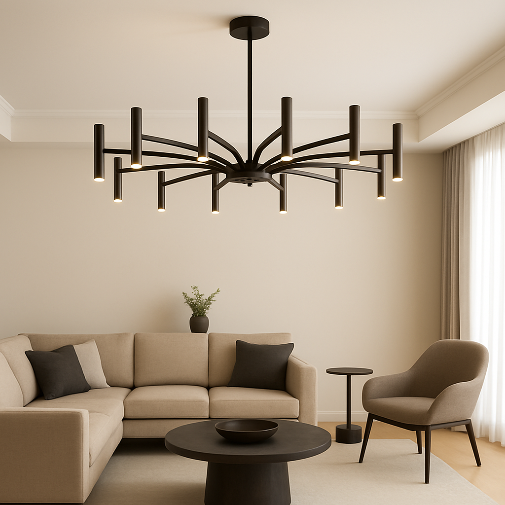 12-Head Contemporary Chandelier – Modern LED Ceiling Lighting