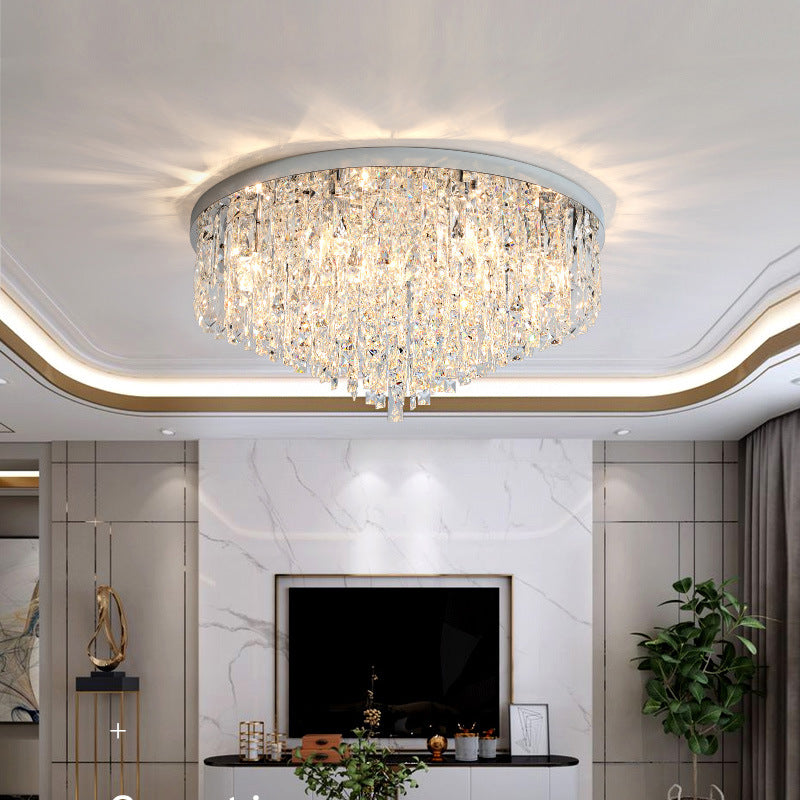 Crystal Ceiling Chandelier – Elegant Modern Flush Mount Lighting