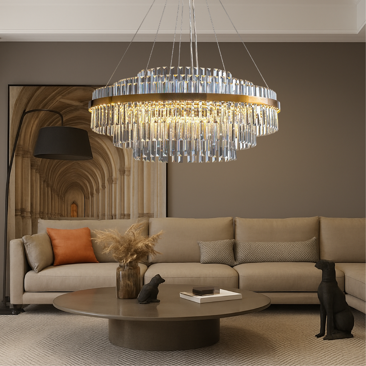 Luxury Crystal Chandelier – Elegant Modern Tiered Lighting