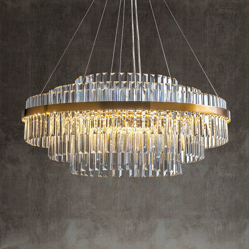 Luxury Crystal Chandelier – Elegant Modern Tiered Lighting