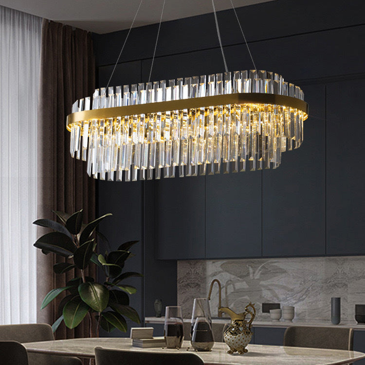 Luxury Crystal Chandelier – Elegant Modern Tiered Lighting