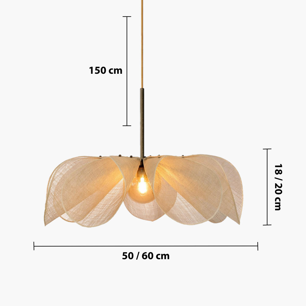 Vintage Fabric Pendant Light – Elegant Floral Inspired Hanging Lighting
