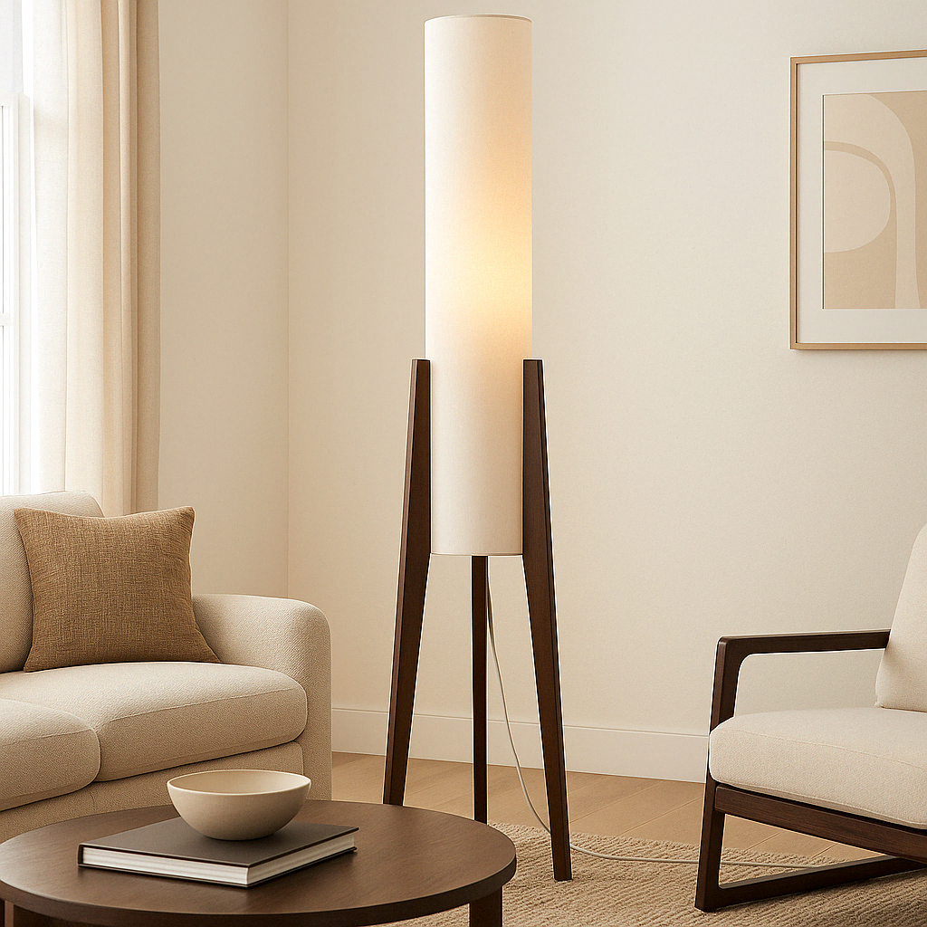Solid Walnut Floor Lamp – Modern Wooden Floor Lighting