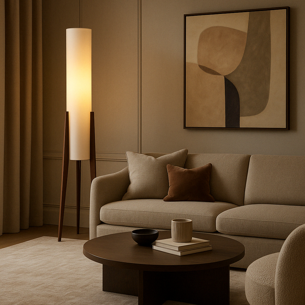 Solid Walnut Floor Lamp – Modern Wooden Floor Lighting
