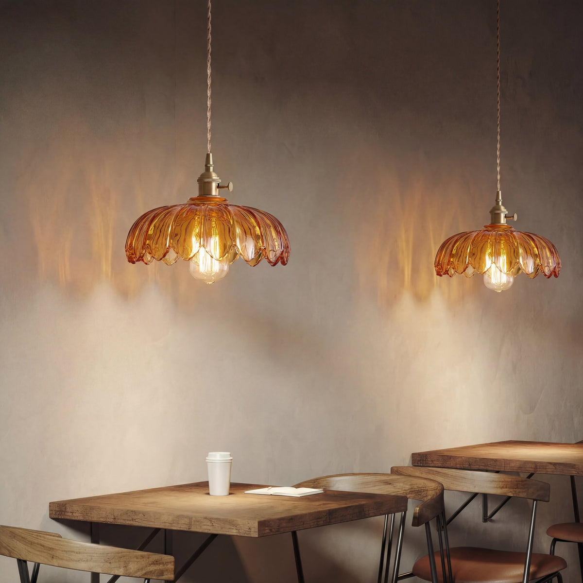Glass Flower Pendant Light – Vintage Floral Glass Lighting