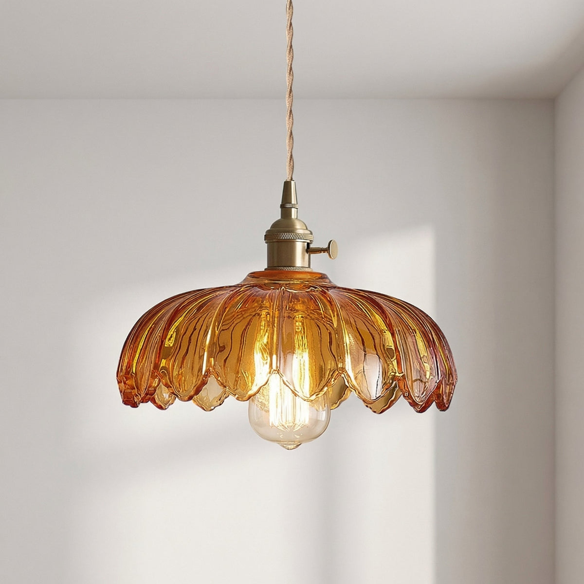 Glass Flower Pendant Light – Vintage Floral Glass Lighting