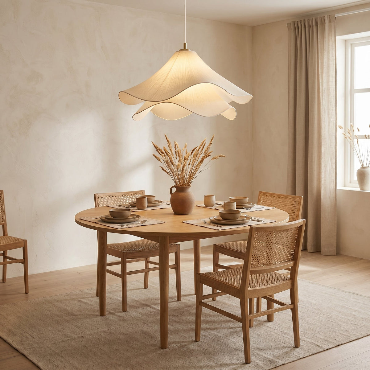 Flower Fabric Pendant Light – Elegant Sculptural Hanging Lighting