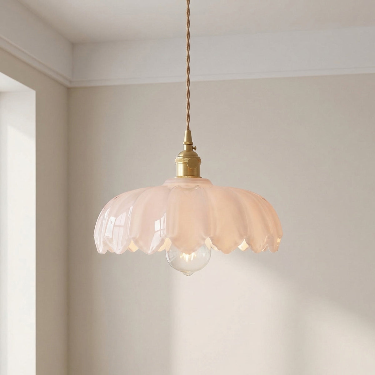 Glass Flower Pendant Light – Vintage Floral Glass Lighting