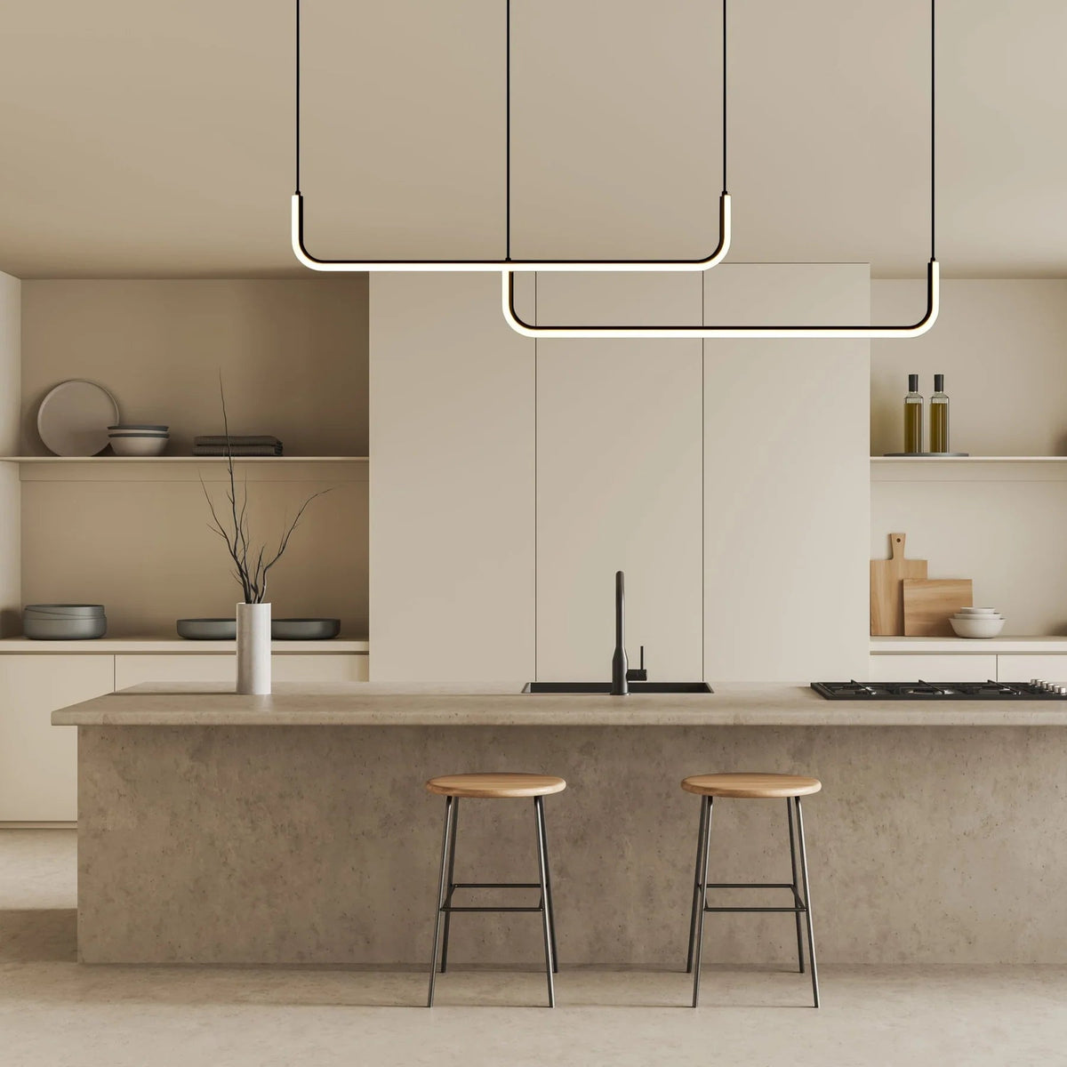 Modern Linear Bar Pendant Light – Minimalist LED Hanging Lighting