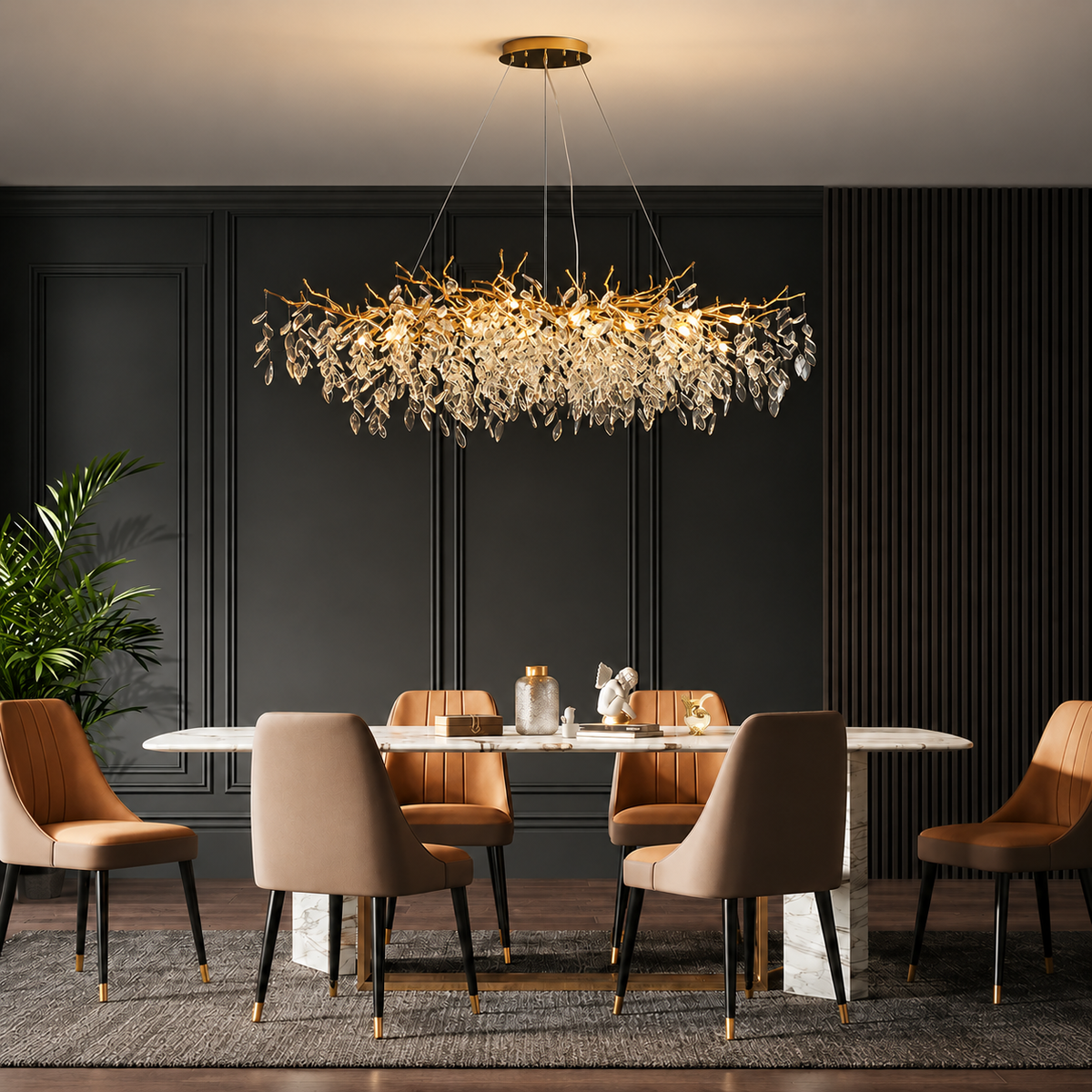French Style Glass Chandelier – Elegant Crystal Branch Lighting