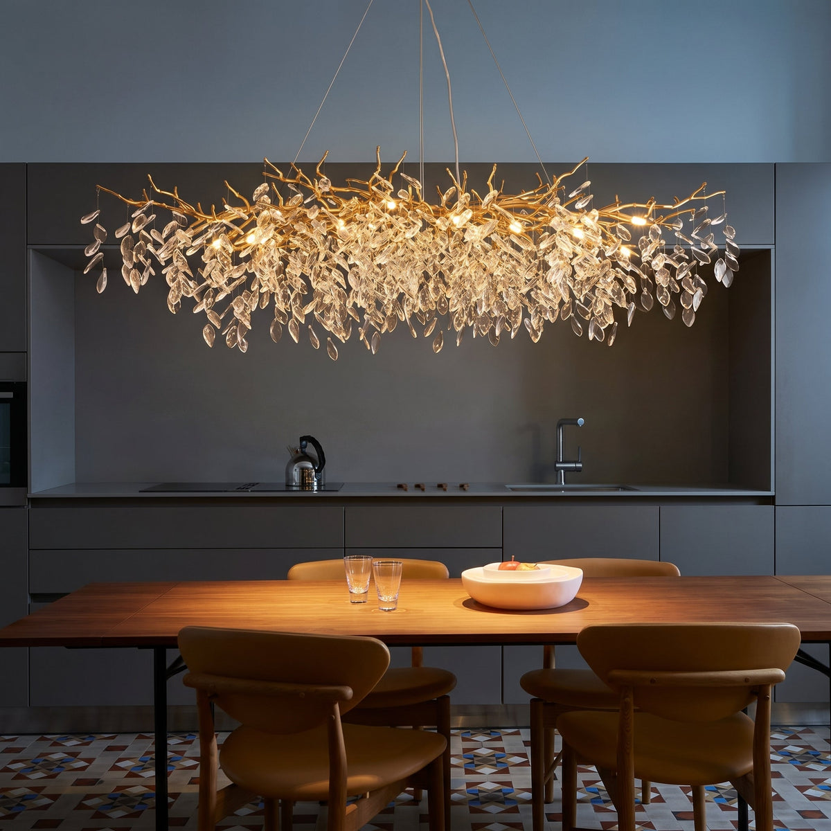 French Style Glass Chandelier – Elegant Crystal Branch Lighting