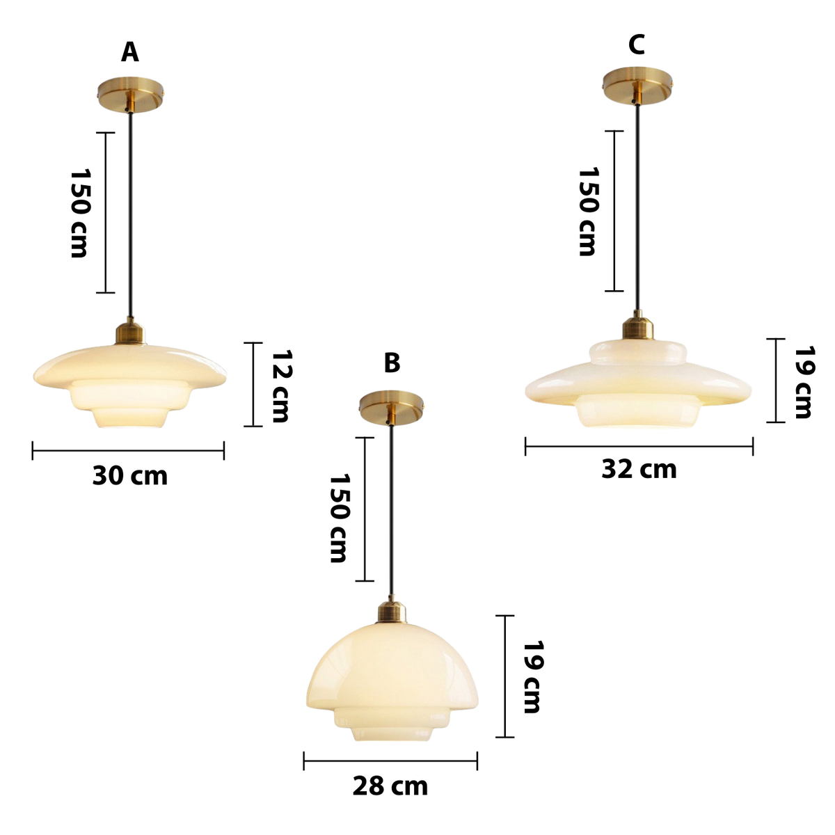 Milky White Glass Pendant Light – Modern Layered Hanging Lighting
