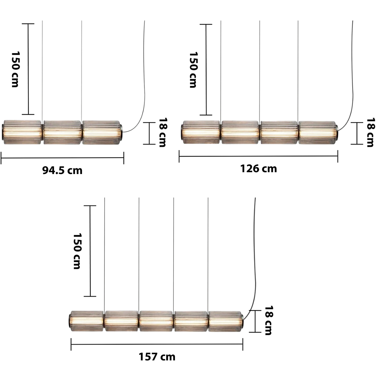 Cylinder Glass Pendant Light – Modern Linear Hanging Lighting