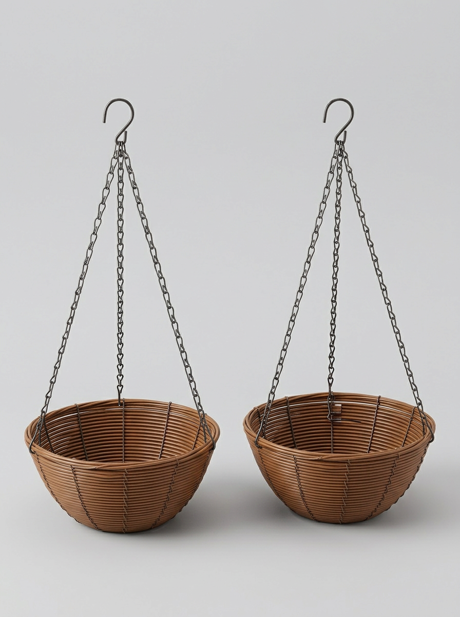 Hanging Planters Basket Set of 2 Outdoor Terrace | Chain