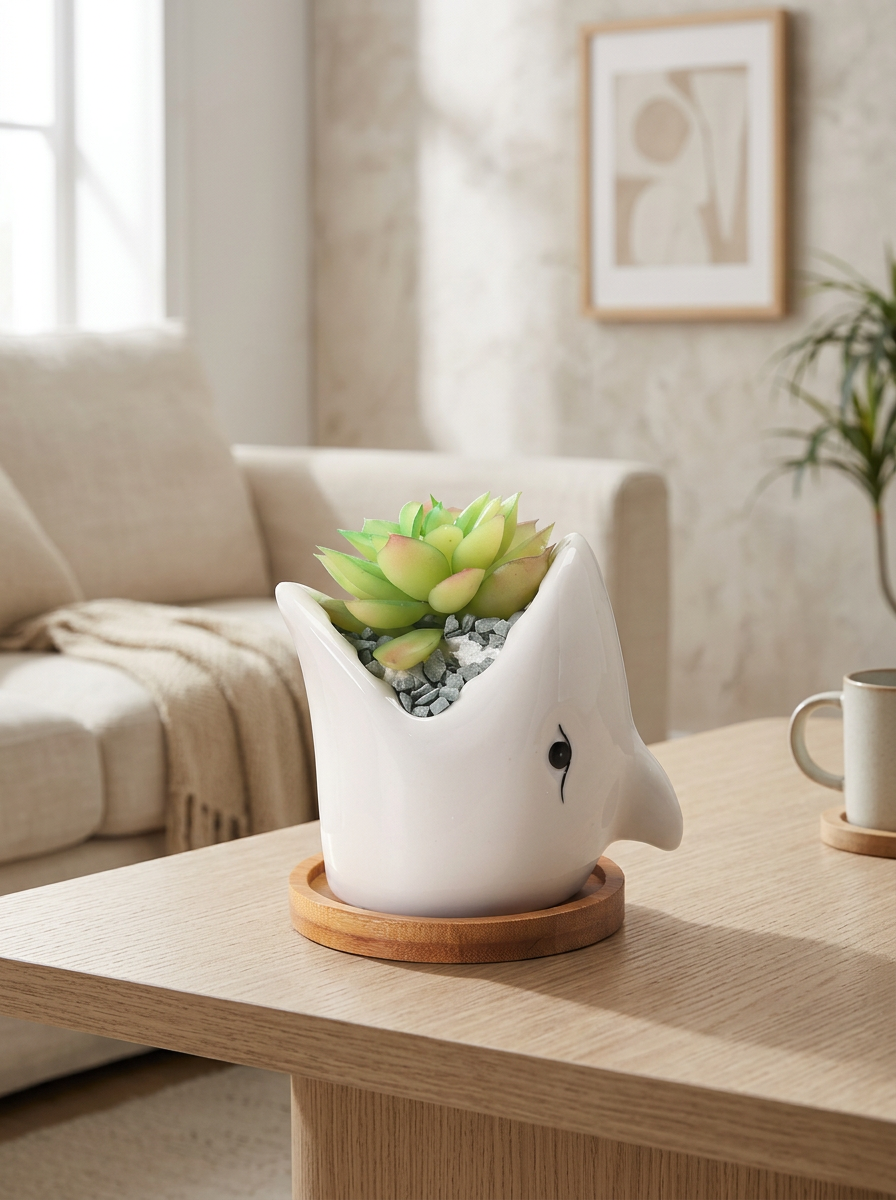 Indoor Flower Pot Shark Shape | Living Room