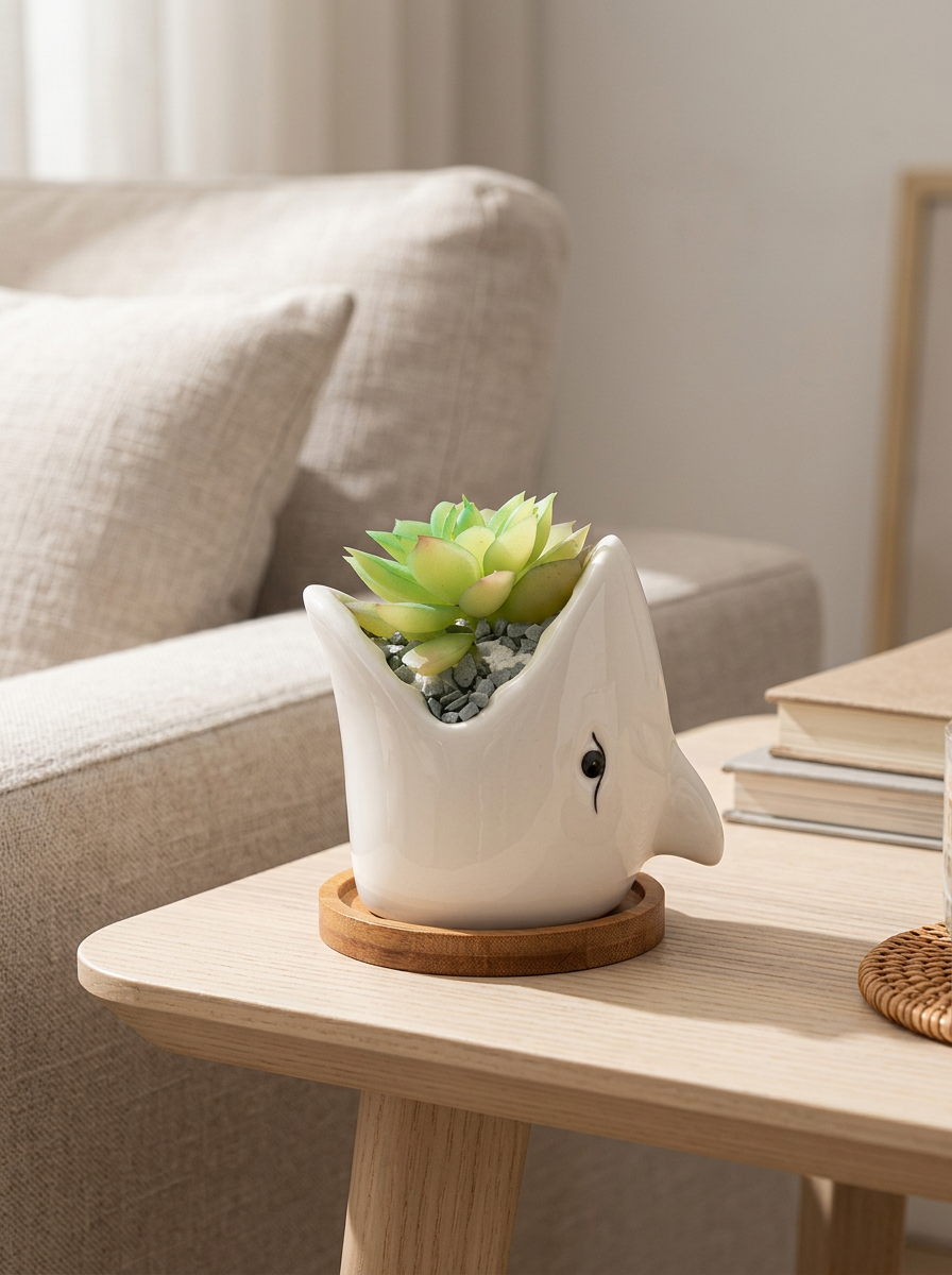 Indoor Flower Pot Shark Shape | Living Room