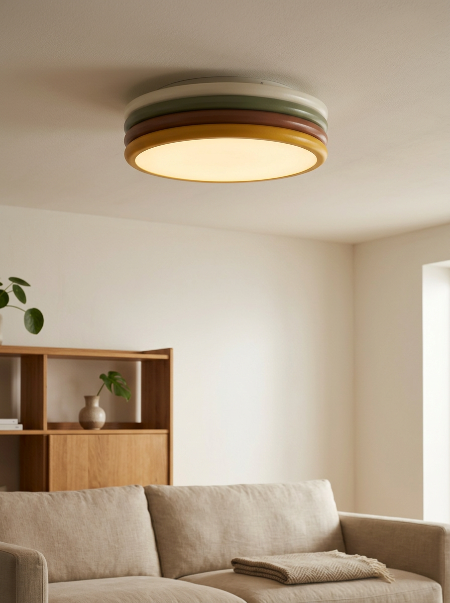 Living Room Ceiling Light Round Stripe | Retro