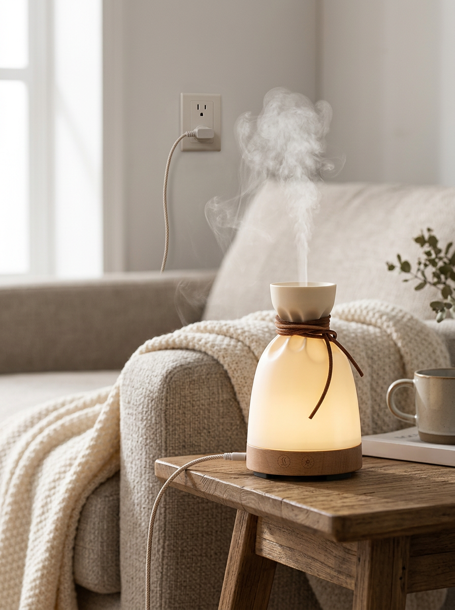 Living Room Diffuser Essential Oil LED | Pouch Design