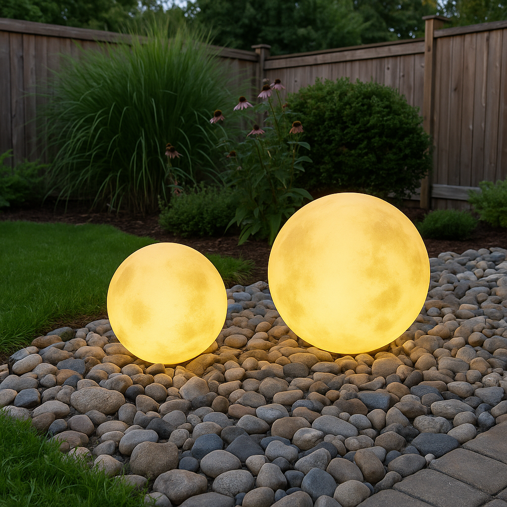Moon Garden Solar Powered Lamp – Decorative Outdoor Moon Lighting