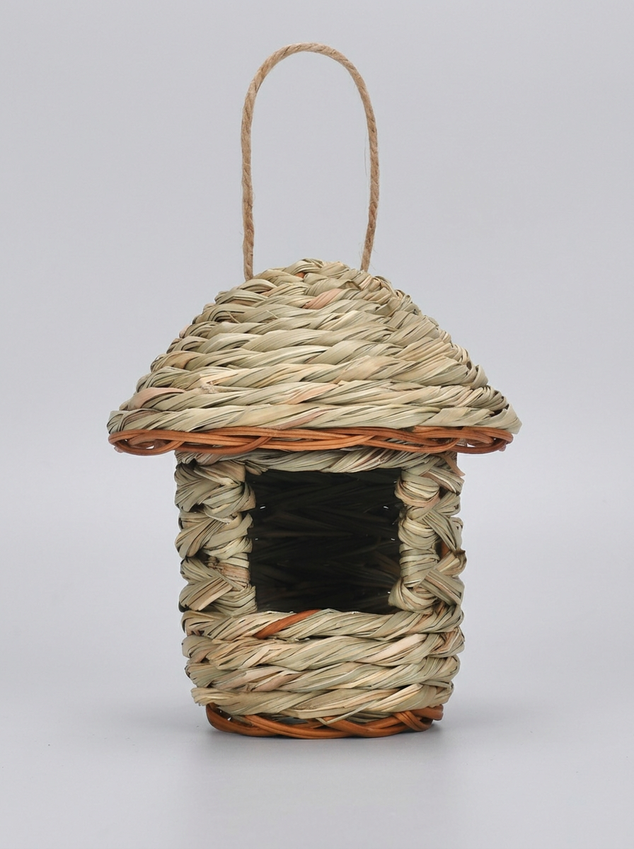 Outdoor Bird House Hanging Woven Straw Garden | Rope