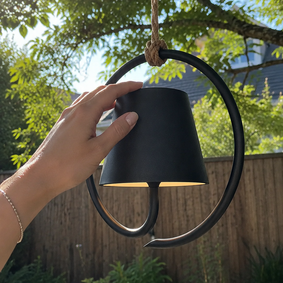 Outdoor Rechargeable Pendant Light – Modern Hanging Ambient Lighting