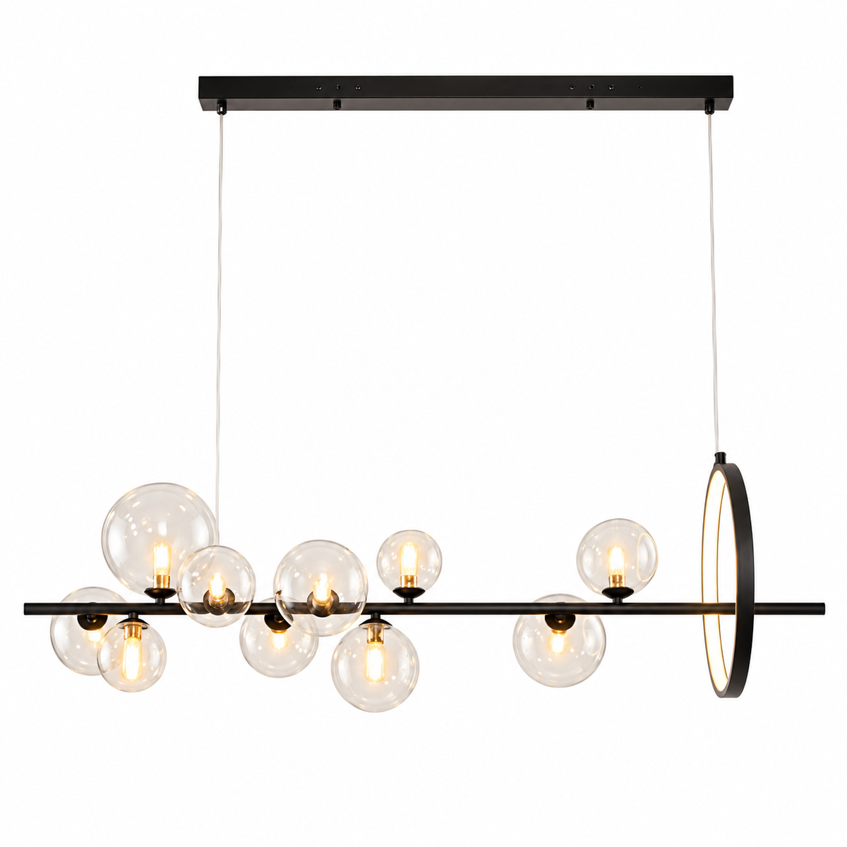 Linear Glass Globe Pendant Light – Contemporary Geometric Lighting