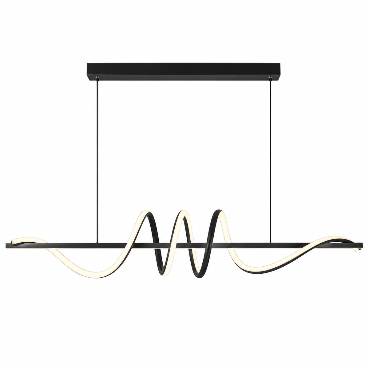 Sculptural Wave LED Pendant Light – Linear Hanging Lighting