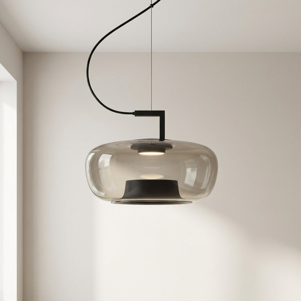 Modern Glass Pendant Light – Elegant Amber Glass Lighting