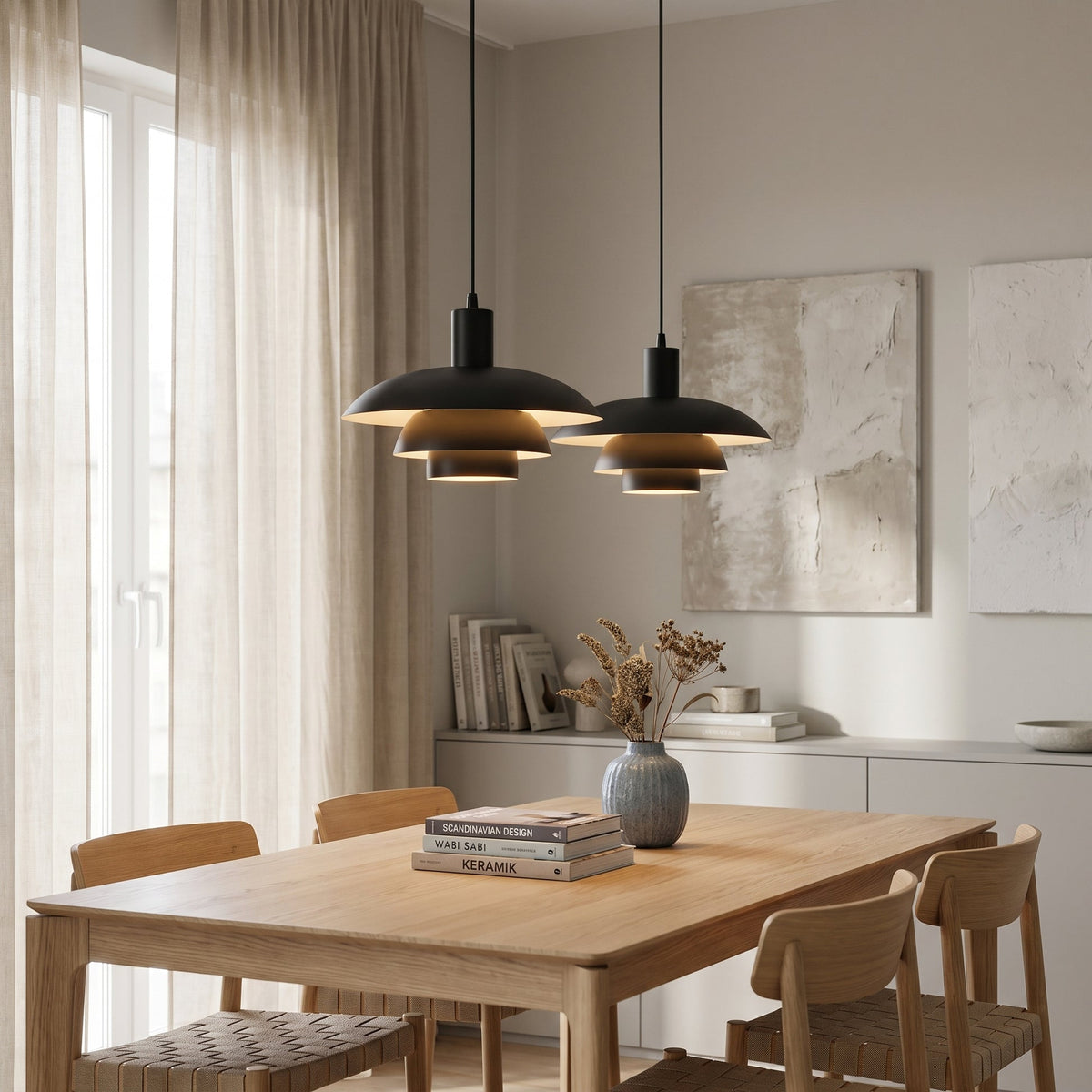 Scandinavian Minimalist Layered Metal LED Pendant Light