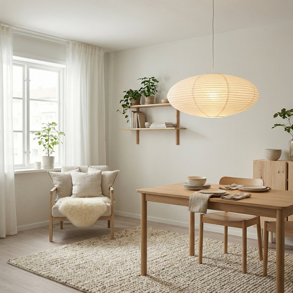 Wabi's Paper Pendant Light – Japanese Inspired Hanging Lighting